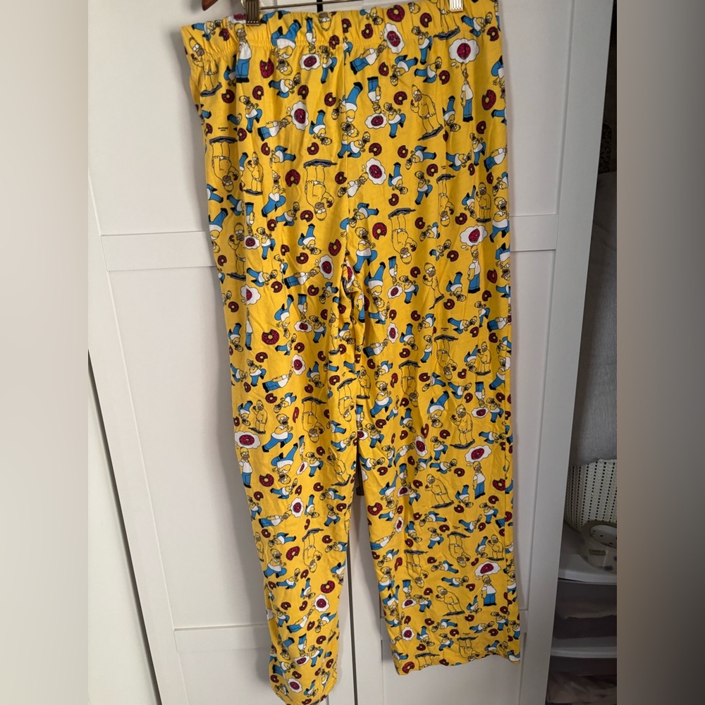 Yellow Cartoon Print Men's Pants